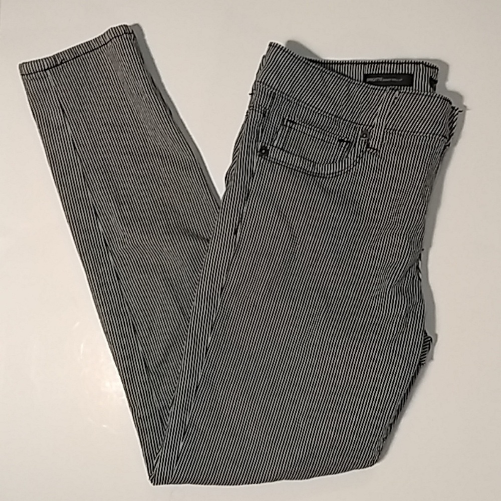 KFTK Brigitte Skinny Roll-up Pinstripe Jeans - 6